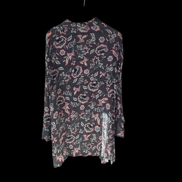 J. Jill NWT Marvel Black/White Pink Floral Tunic Sz 2X - Picture 4 of 11
